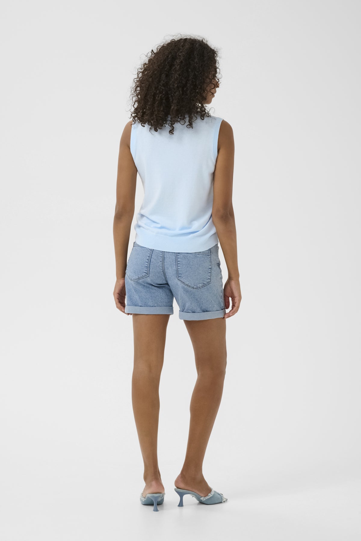 Kaffe Lizza Knit Vest Nantucket Breeze