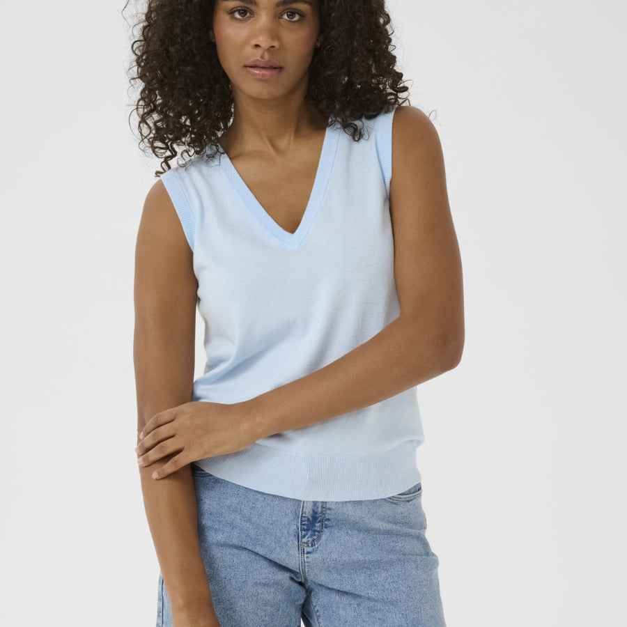 Kaffe Lizza Vest in nantucket breeze