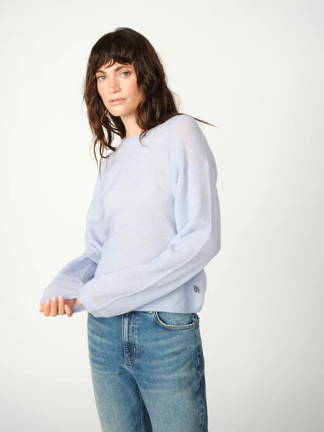 Mos Mosh Mape O Neck Knit Brunnera Blue
