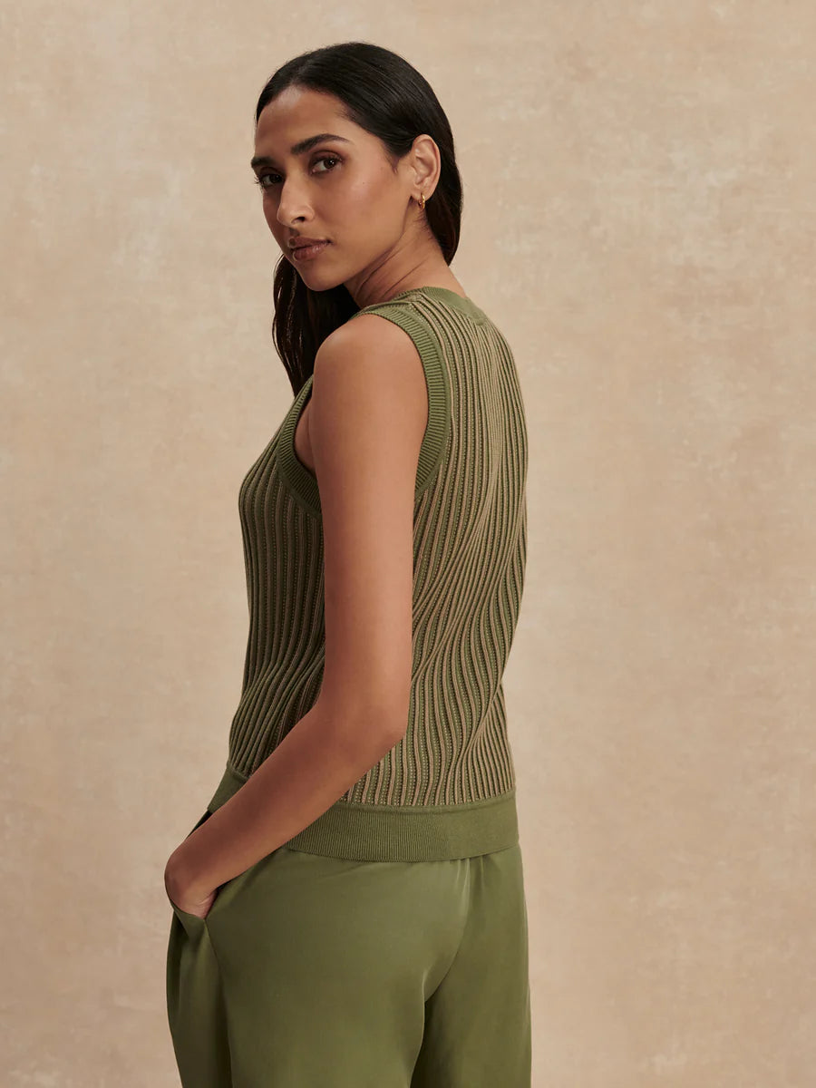 Varley Aldcroft Stitch Knit Tank Olivine