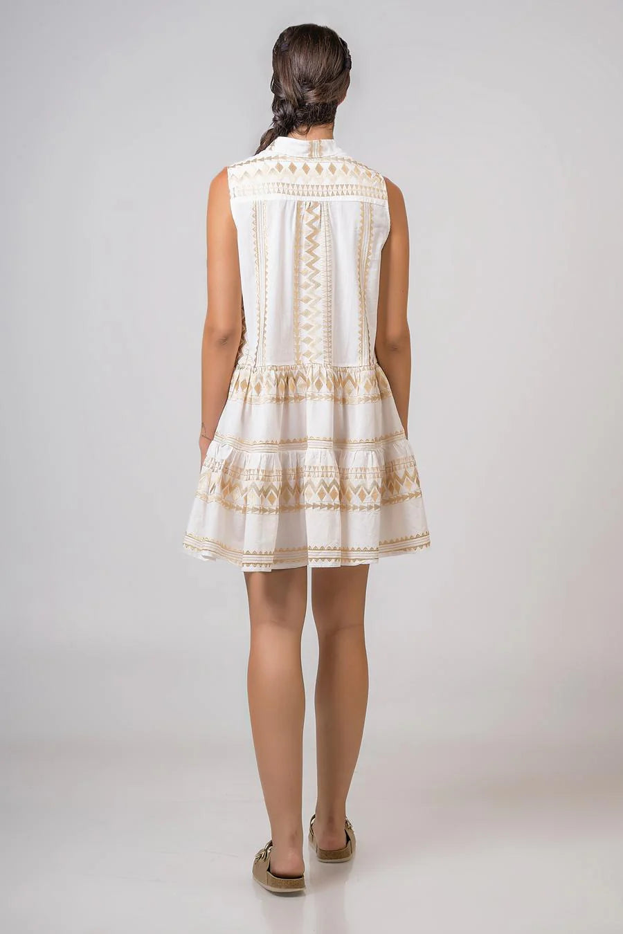 Aether Concept Short Sleeveless Dress White