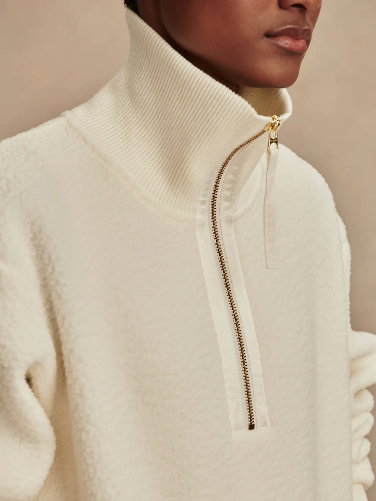 Varley Roselle Half Zip Egret