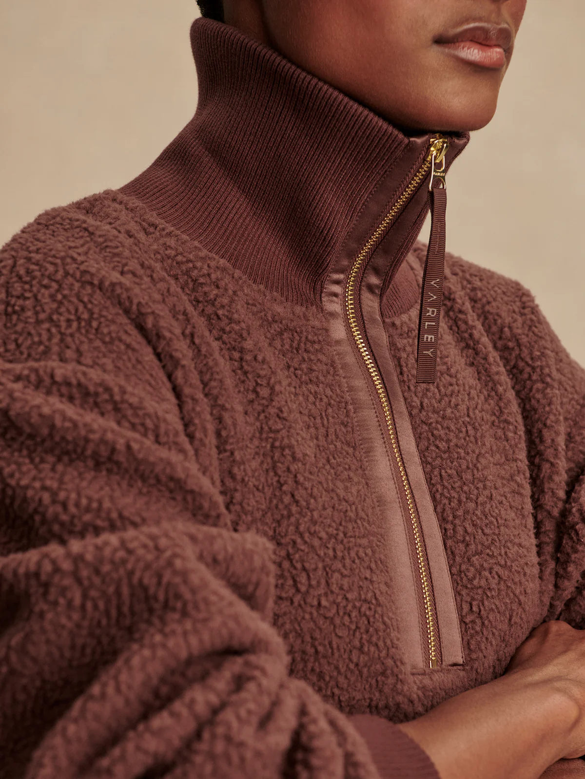 Varley Roselle Half Zip Deep Mahogany
