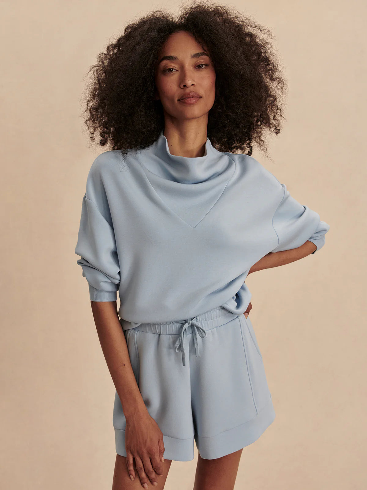 Varley Atrium High Rise Shorts - Cashmere Blue
