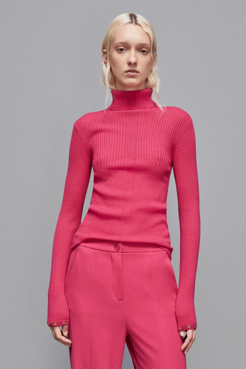 Patrizia Pepe Essential Turtleneck. Poison Orchid