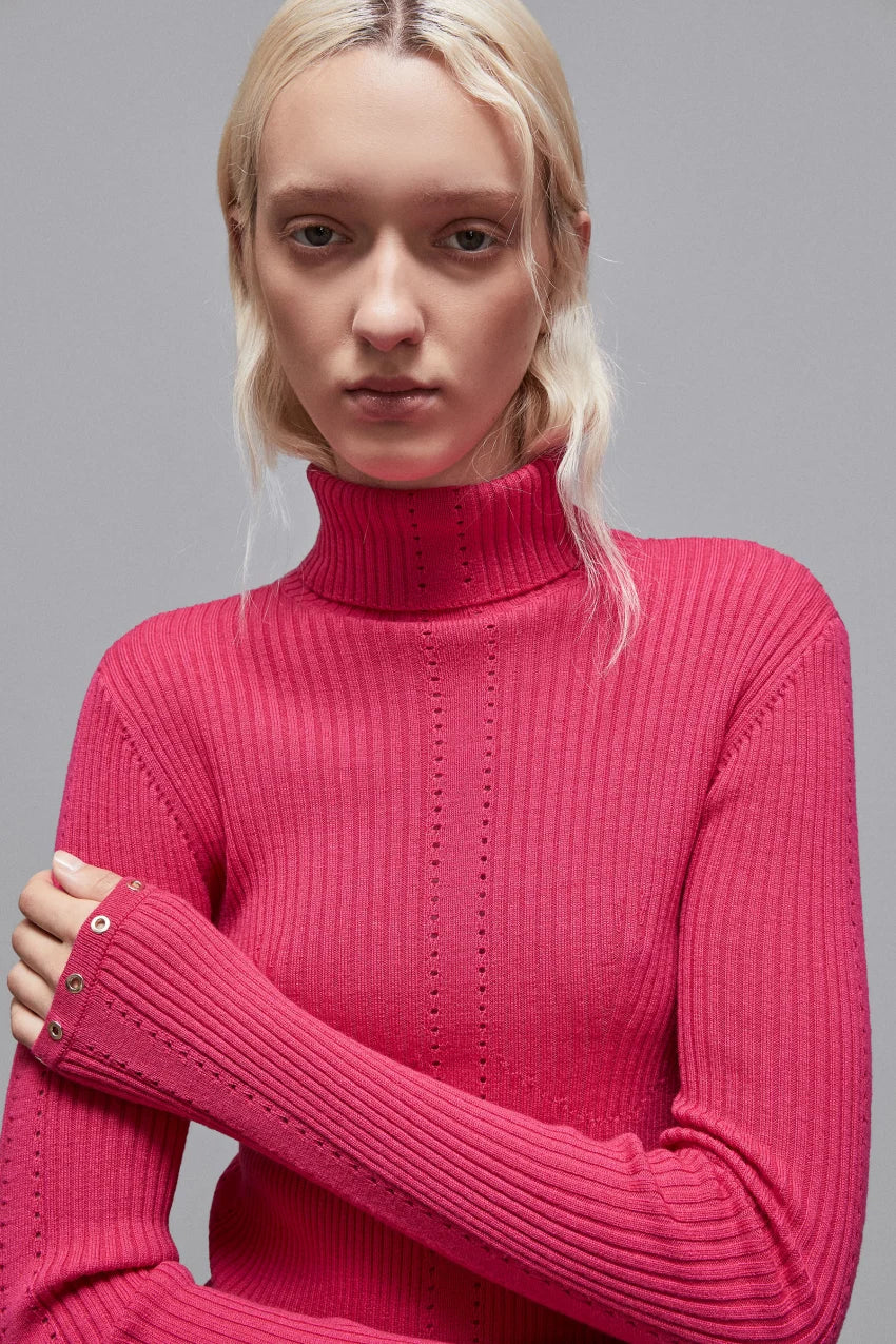Patrizia Pepe Essential Turtleneck. Poison Orchid