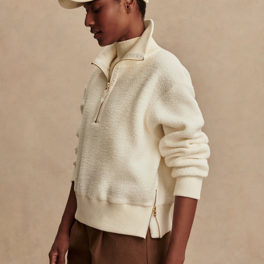 Varley Roselle half zip egret