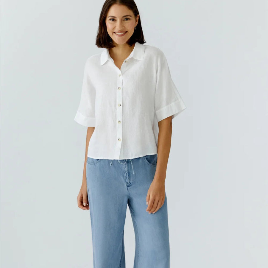 Oui linen blouse white