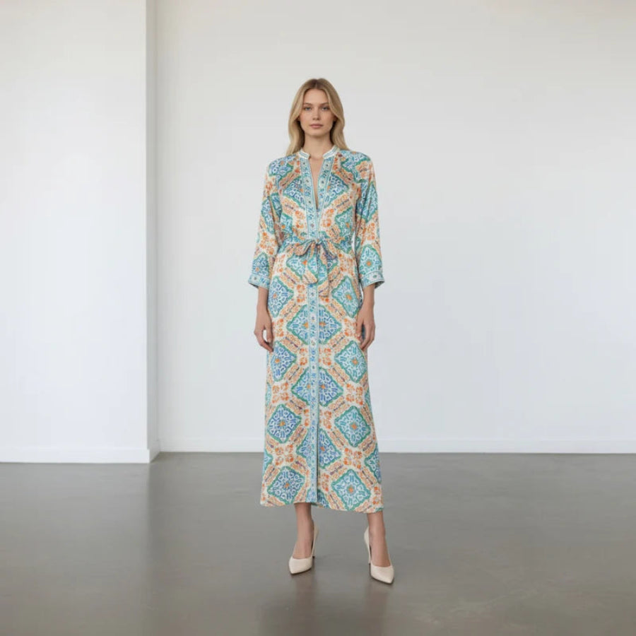 BRDR Bandana Orange Tile Dress – Number 6 Cobham