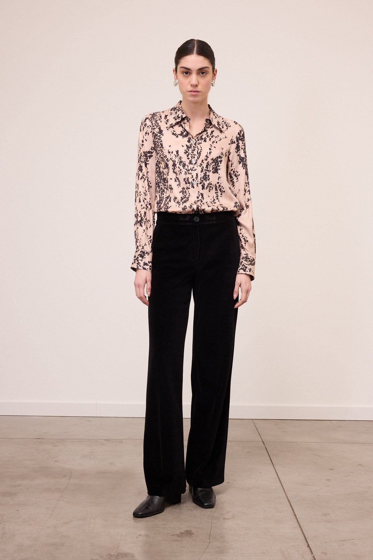 Ottod'Ame Velvet Palazzo Pants Black