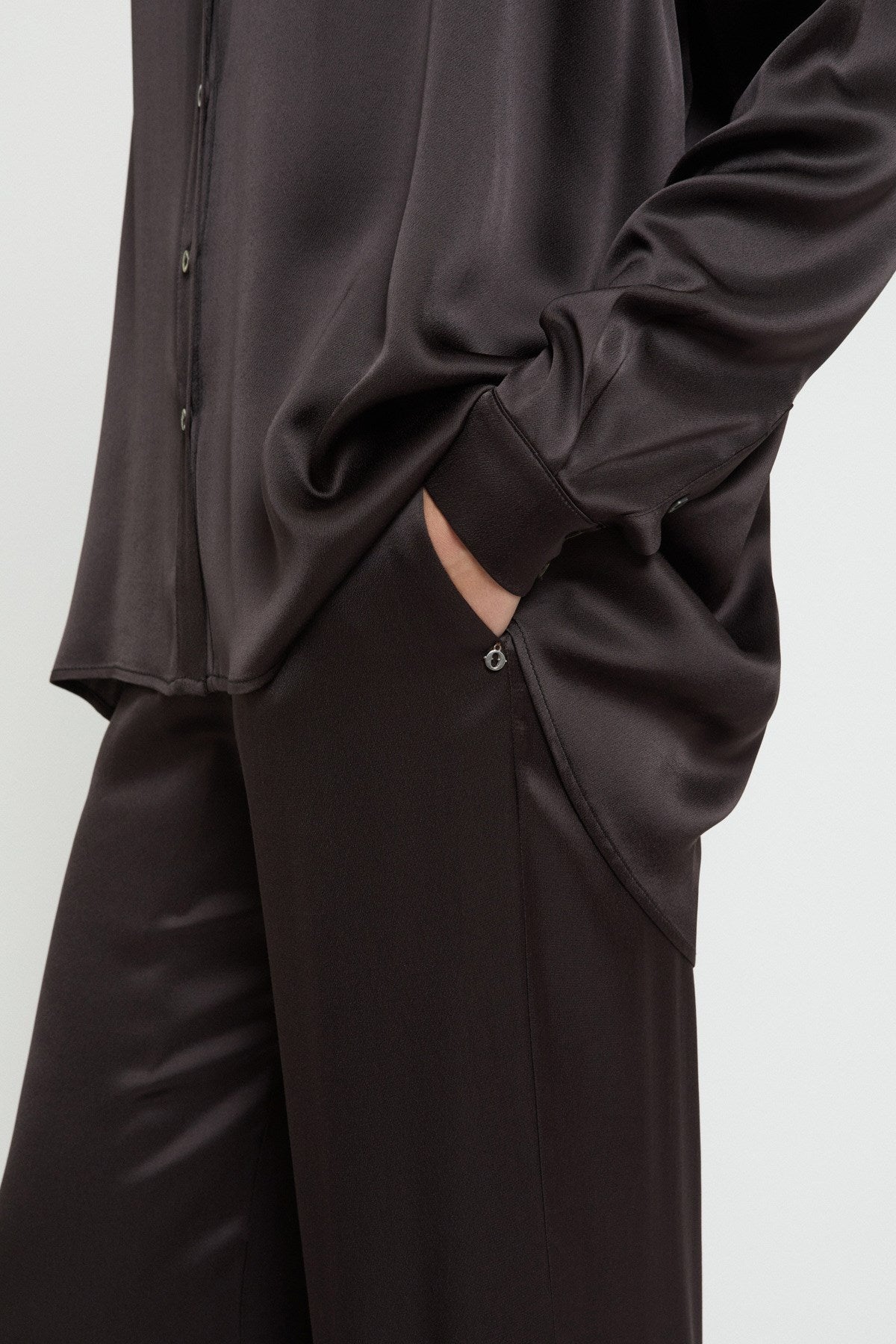 Ottod'Ame Palazzo Pants in Chocolate Brown