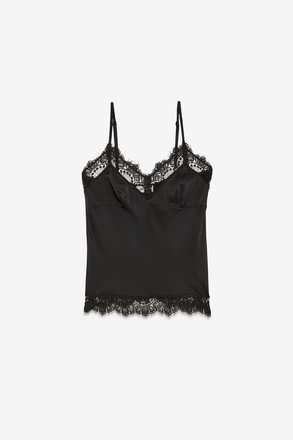 Ottod'Ame Viscose Lace Camisole - Black
