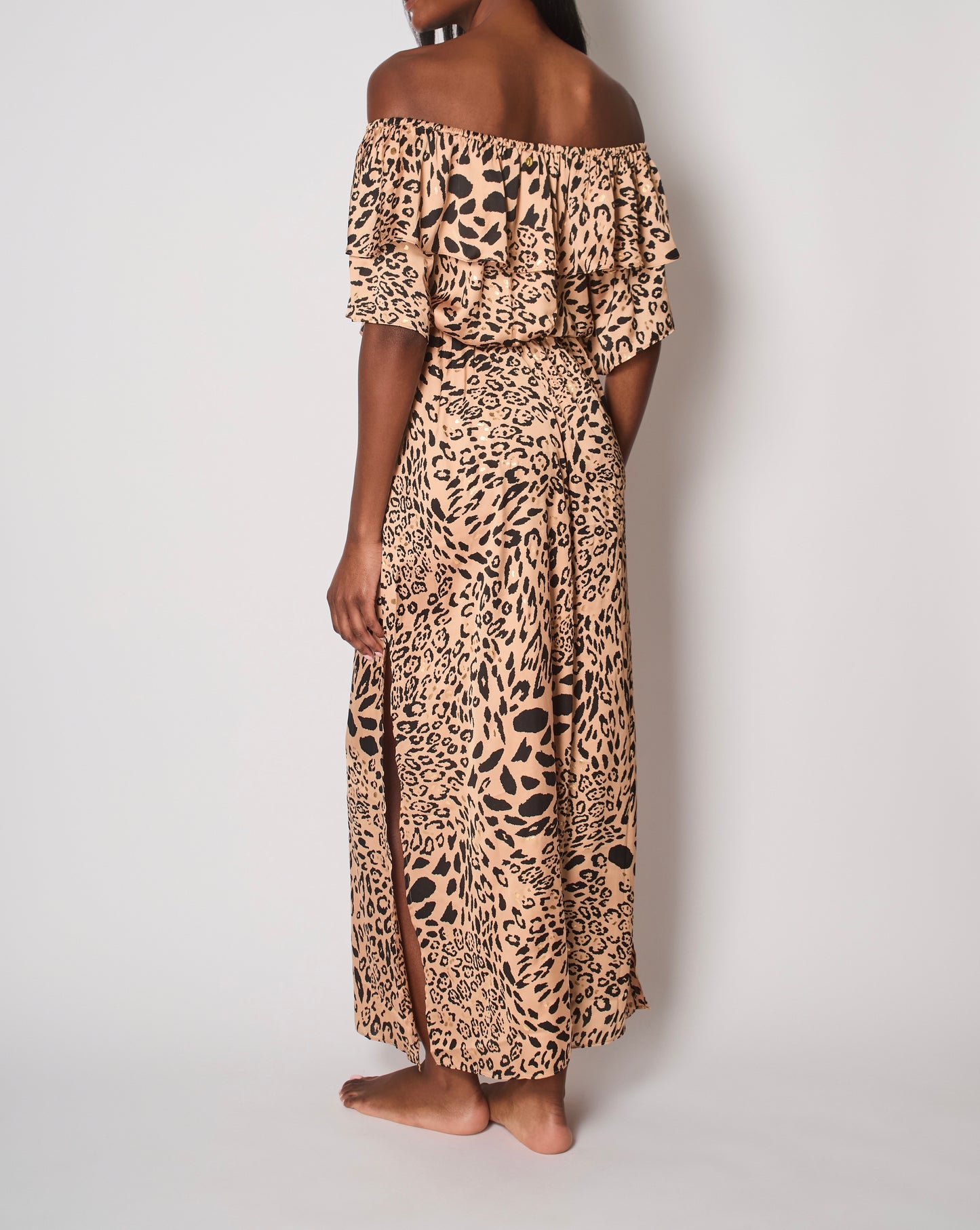 Naia Beach Halle Bardot Frill Maxi Dress