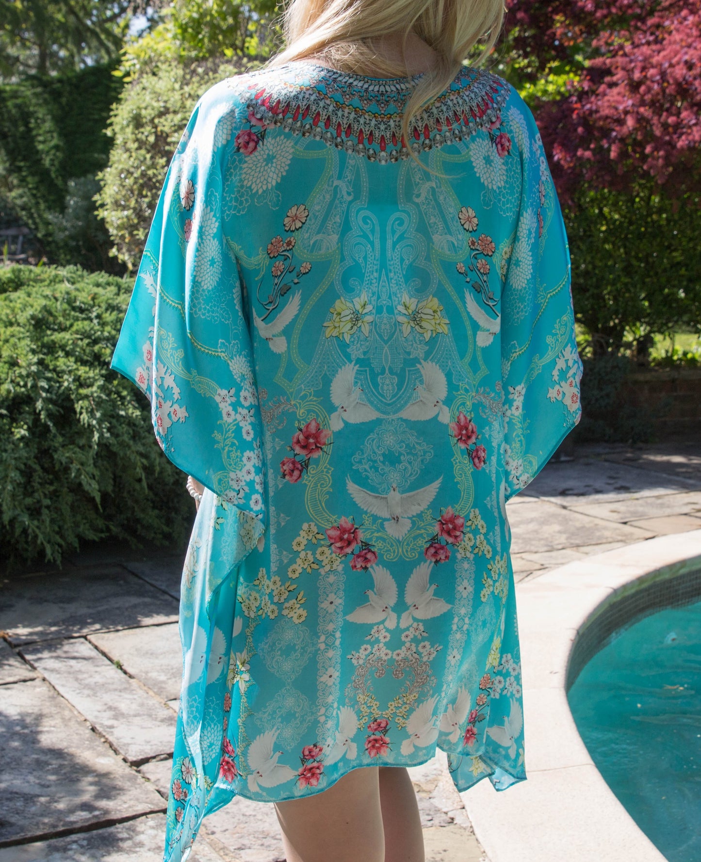 Sarai London Baby Blue Printed Kaftan