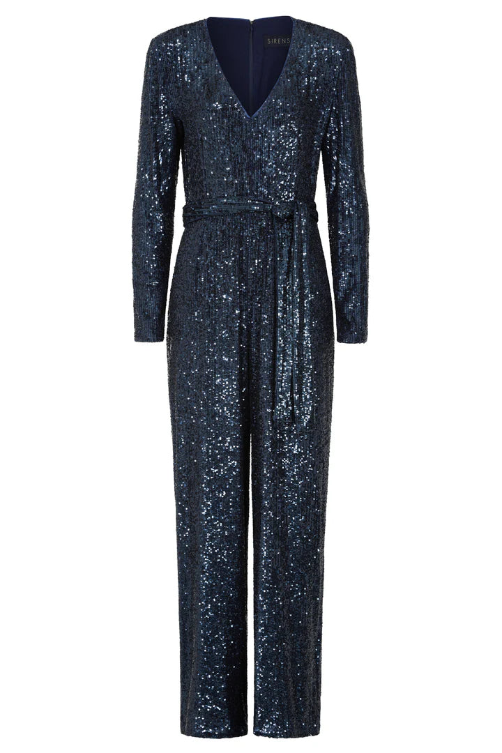 Sirens New York Sequin Jumpsuit Navy