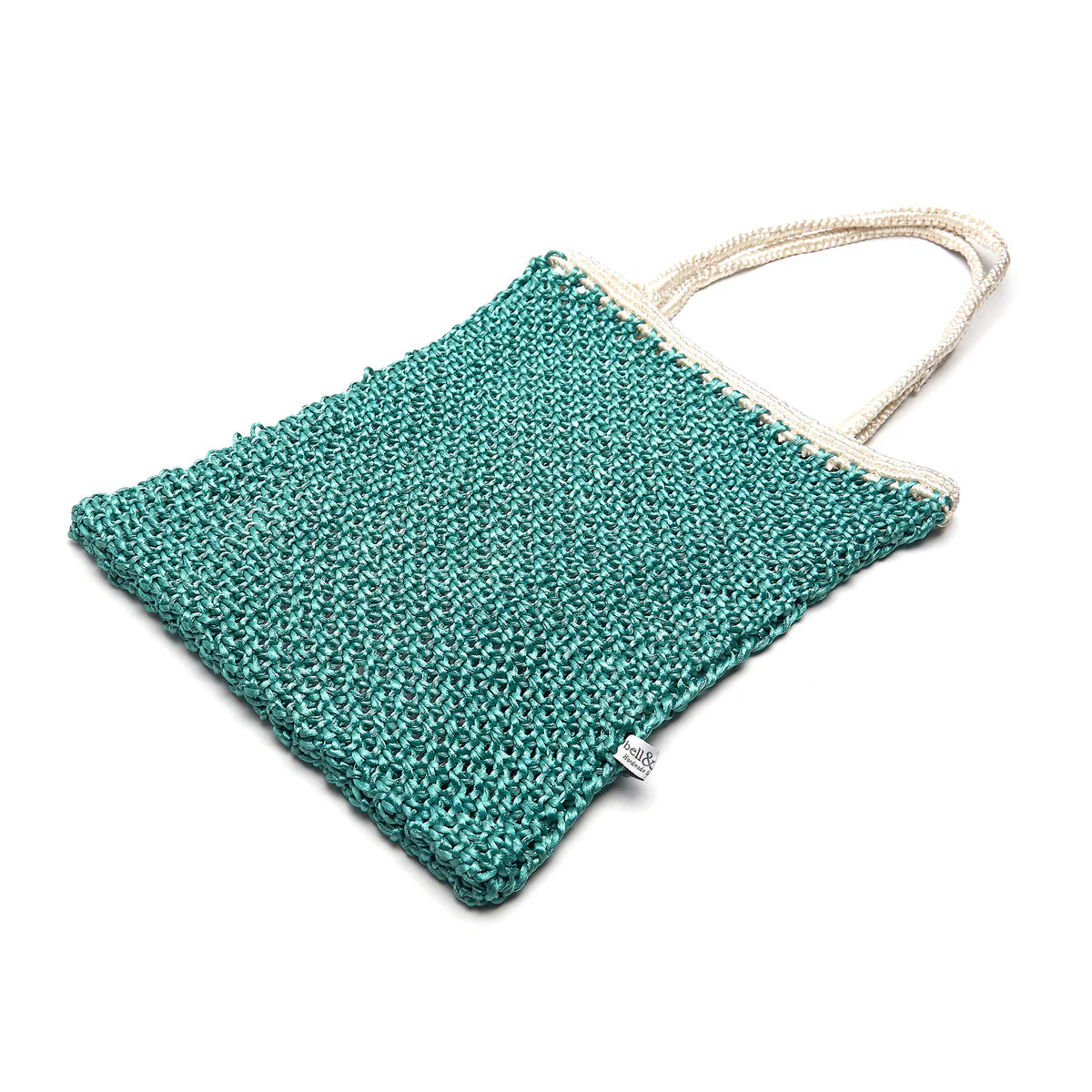 Bell & Fox Kiyana Hand Woven Macrame Bag - Aqua and White