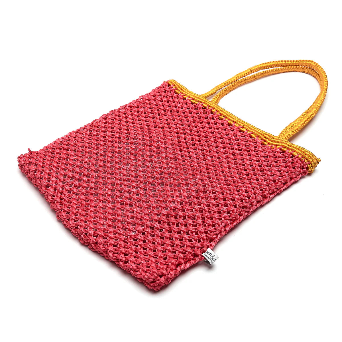 Bell & Fox Kiyana Hand Woven Macrame Bag - Hot Pink & Ochre