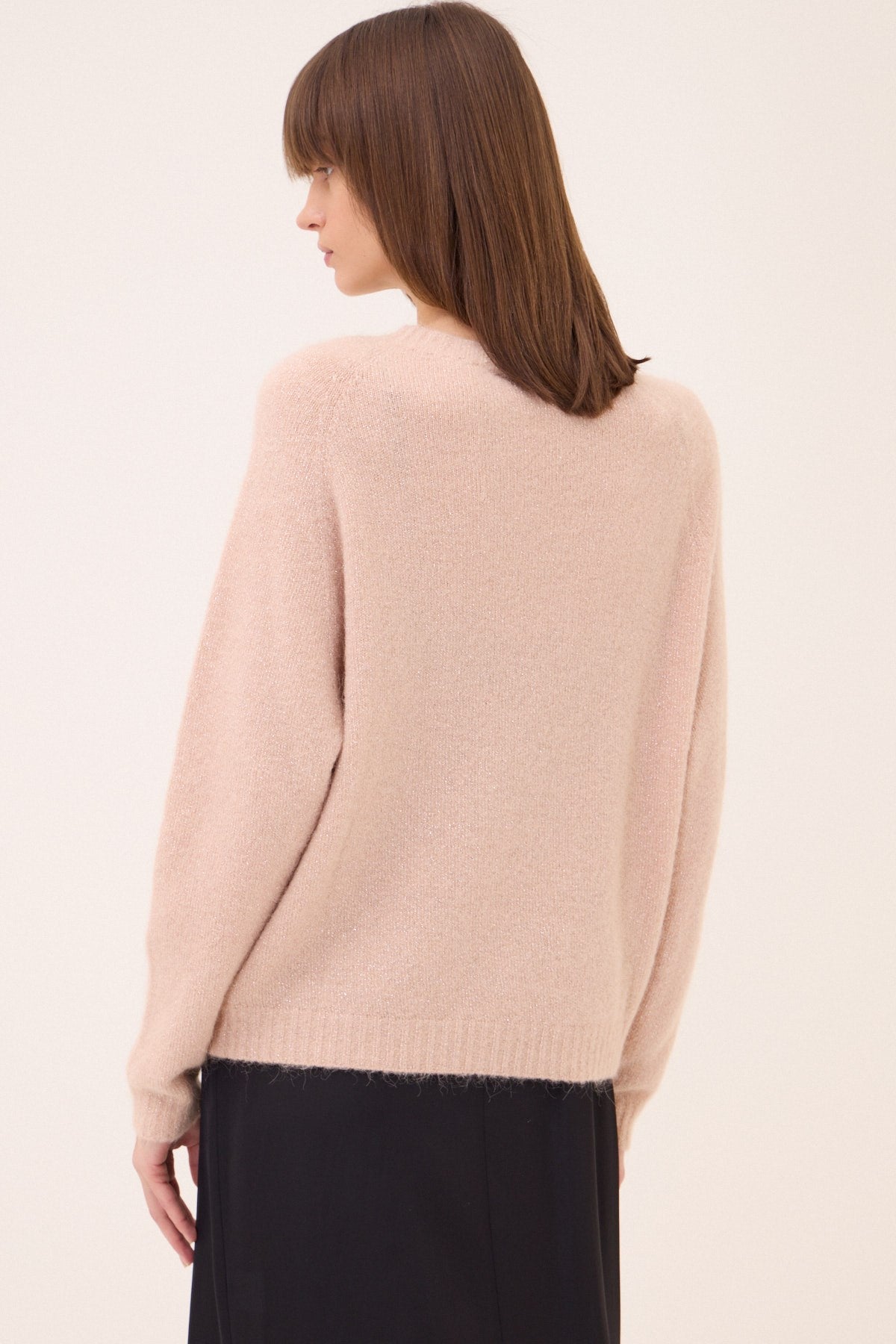 Ottod'Ame Sparkly Crew Neck Knit Rosa