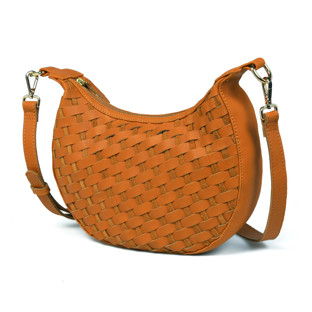 Bell & Fox Robyn Hand Woven Crossbody Caramel Suede