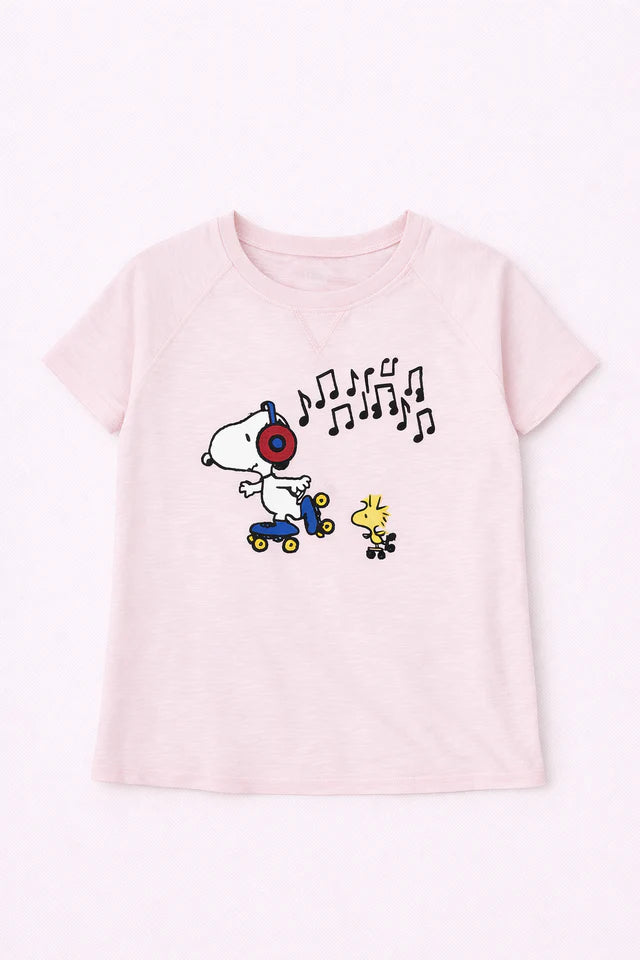 FIVE Snoopy T shirt Baby pink