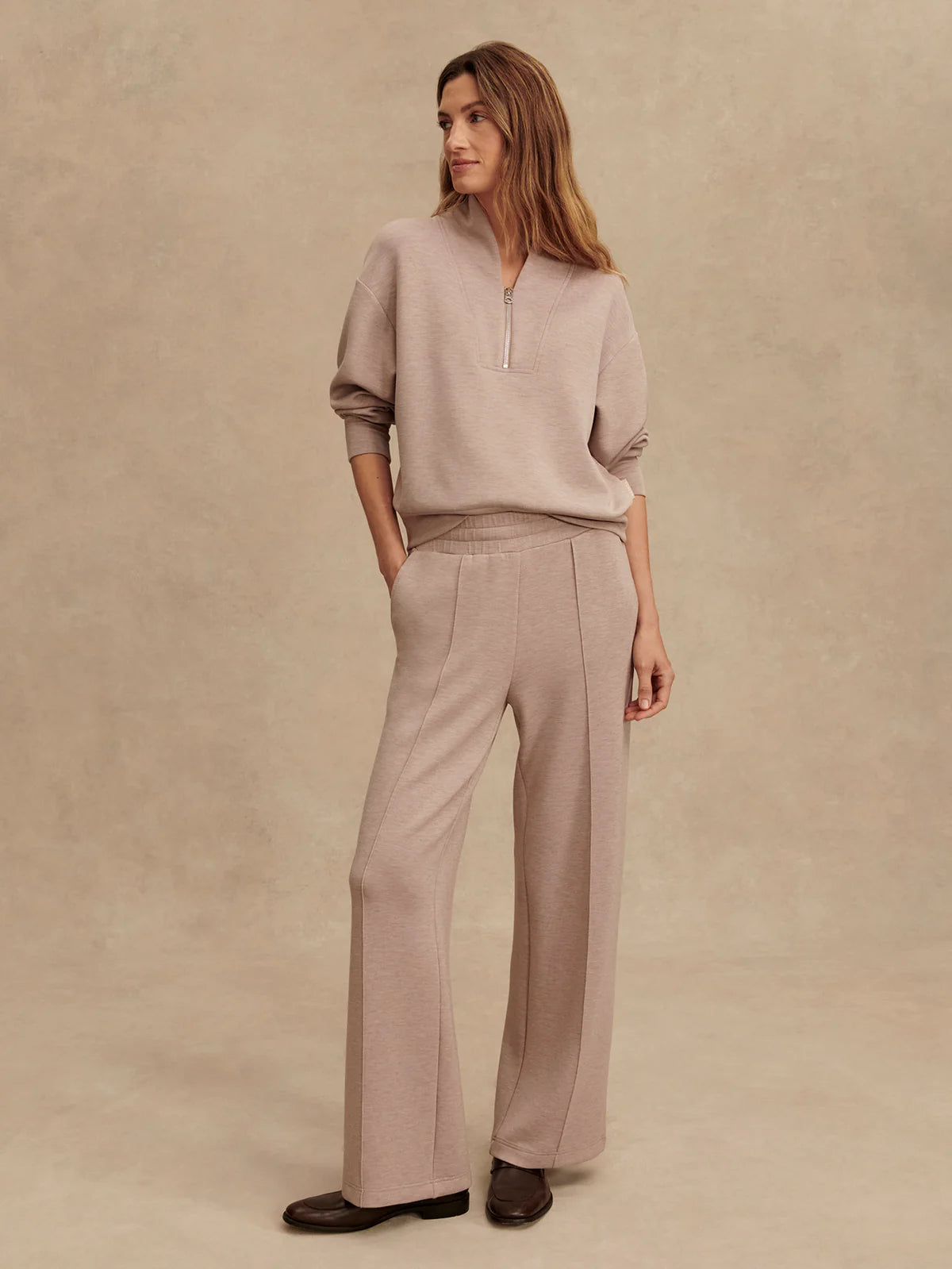 Varley Wide Leg Pant 30 - Taupe Marl