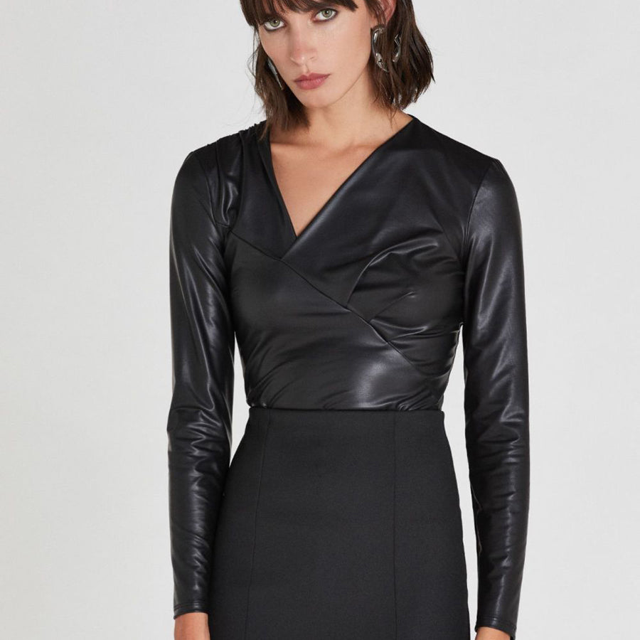 Patrizia Pepe Leather Look Top