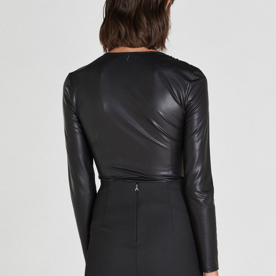 Patrizia Pepe Leather Look Top