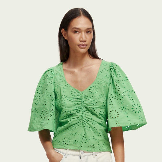 Scotch and Soda Flutter Sleeved Organic Cotton Top
