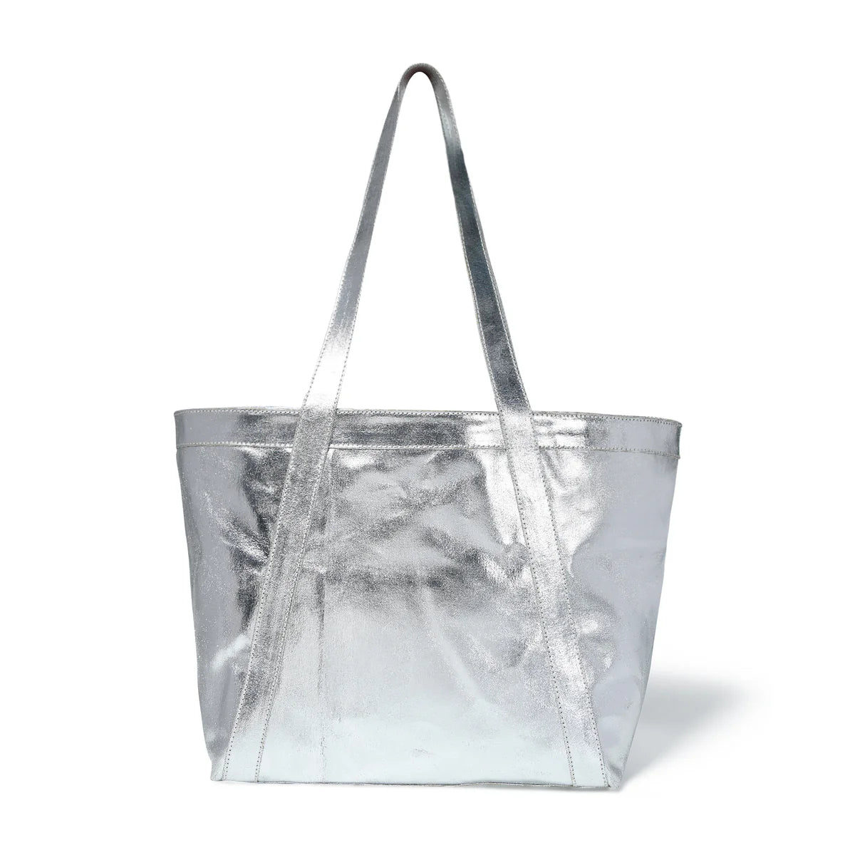 Bell & Fox Lex Tote In Silver Foil Canvas