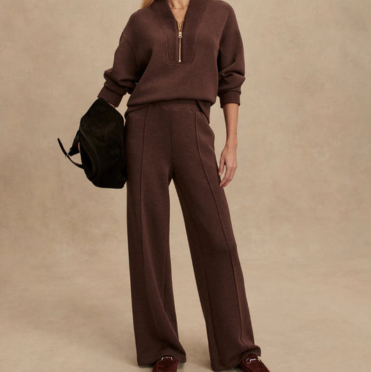 SALLY hALF ZIP COFFEE BEAN