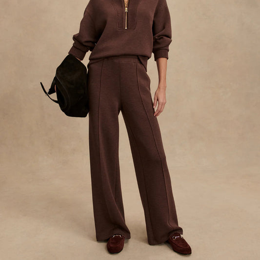 Varley Wide Leg Pant 30 in Coffee Bean Marl