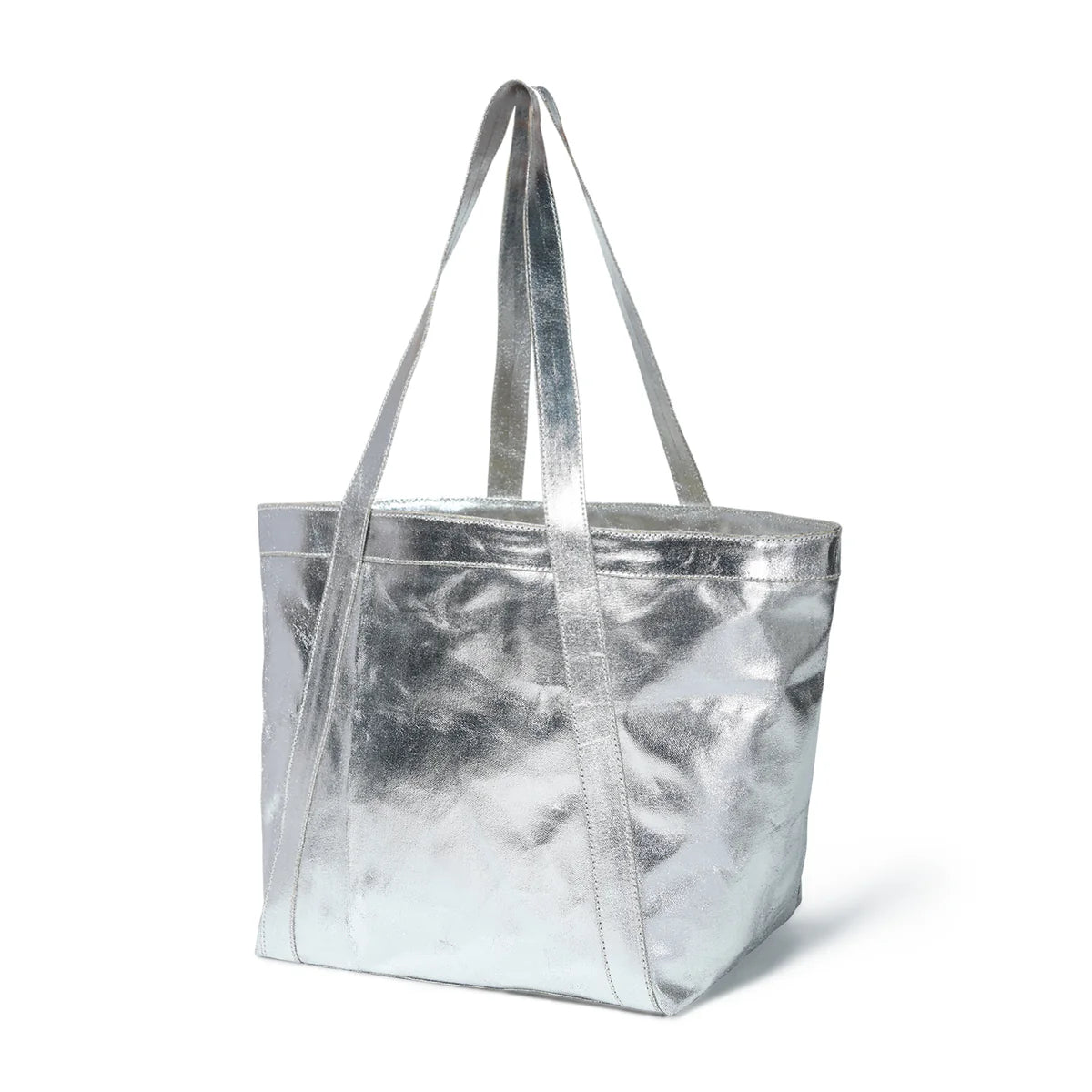 Bell & Fox Lex Tote In Silver Foil Canvas