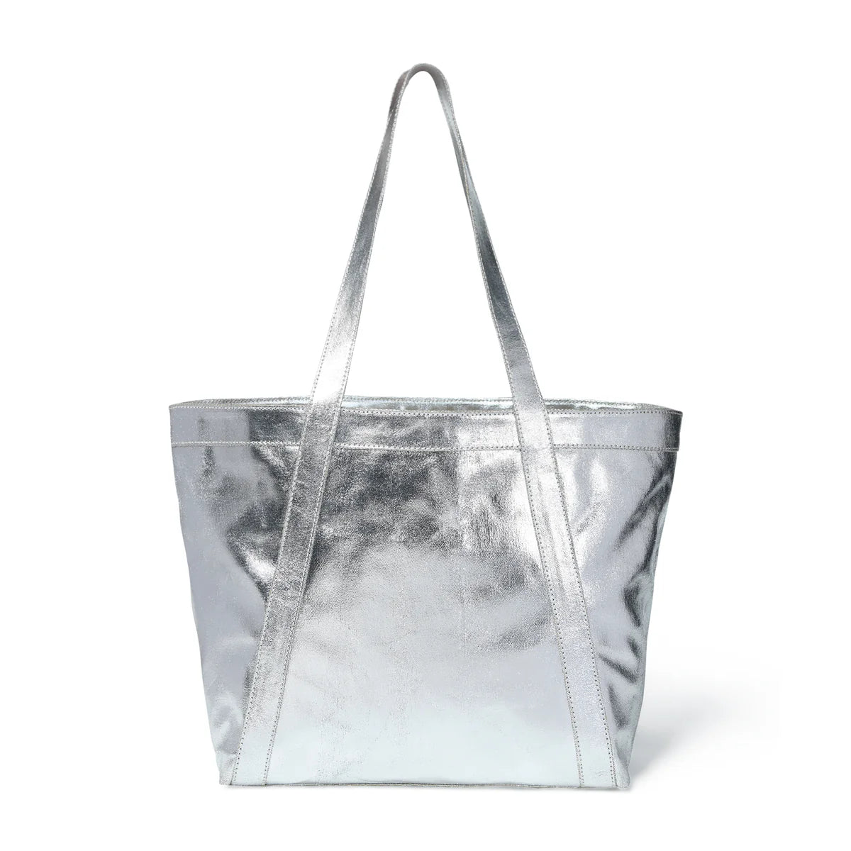 Bell & Fox Lex Tote In Silver Foil Canvas