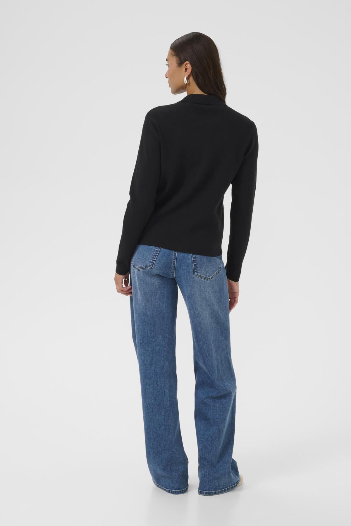Kaffe Visja Polo Cardigan Black
