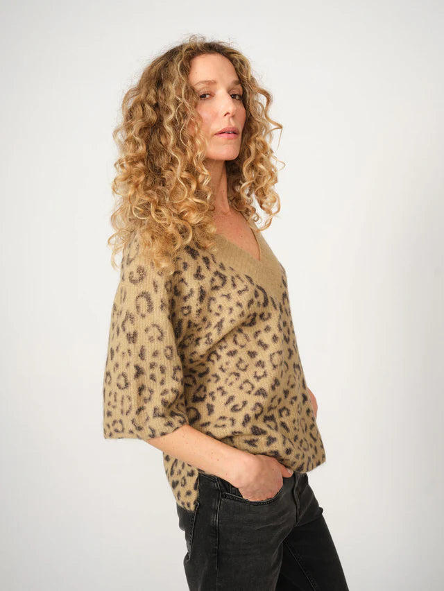 Mos Mosh Taci V Neck Leo Knit