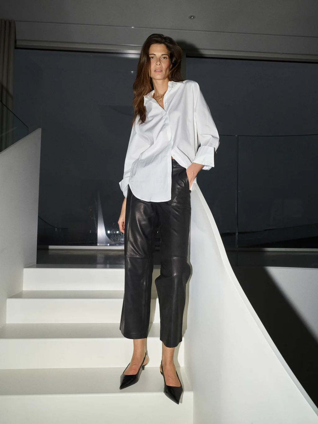 Mos Mosh Como Leather Pant Black