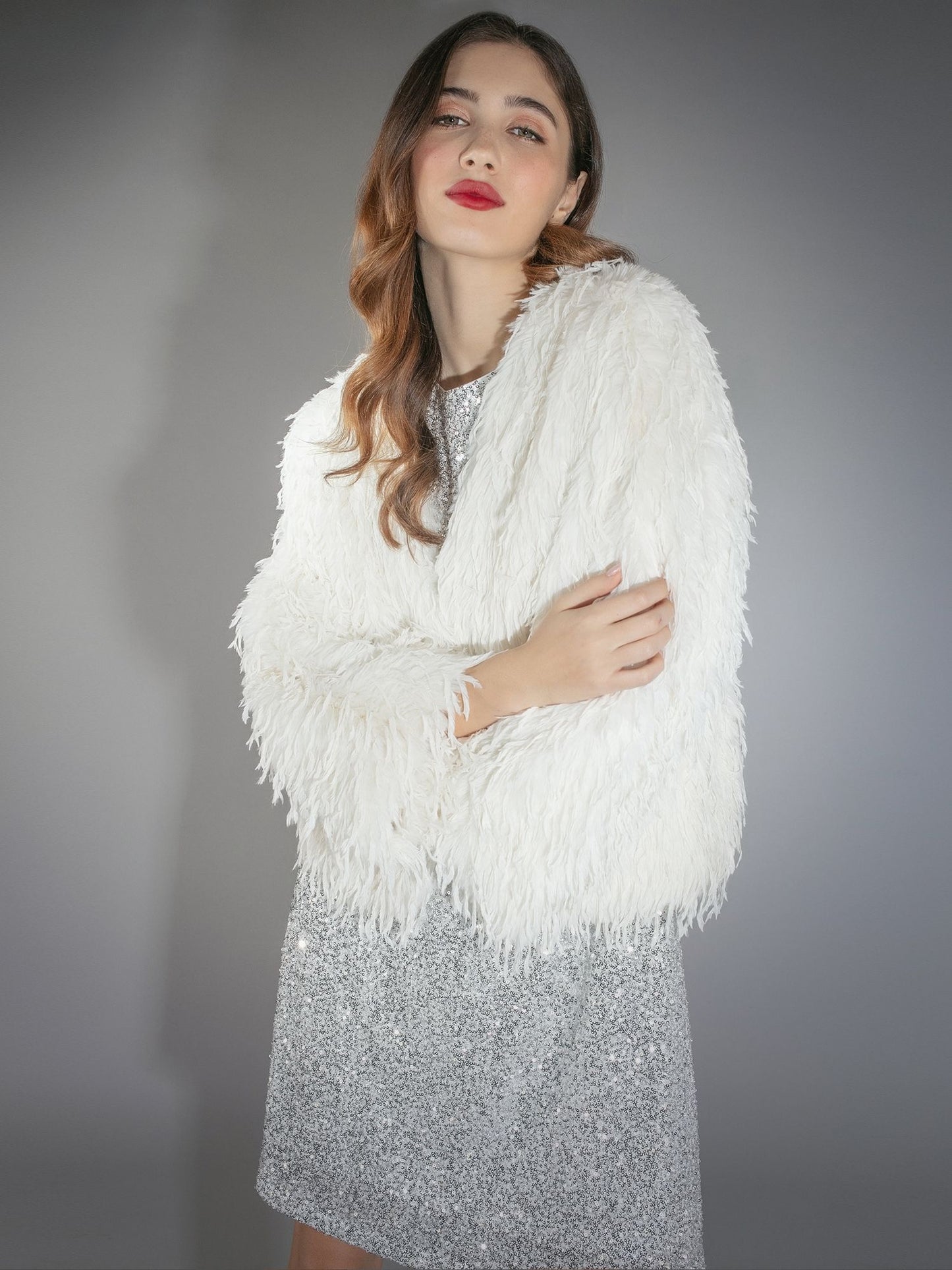 Nooki Marmot Faux Fur Jacket - winter white