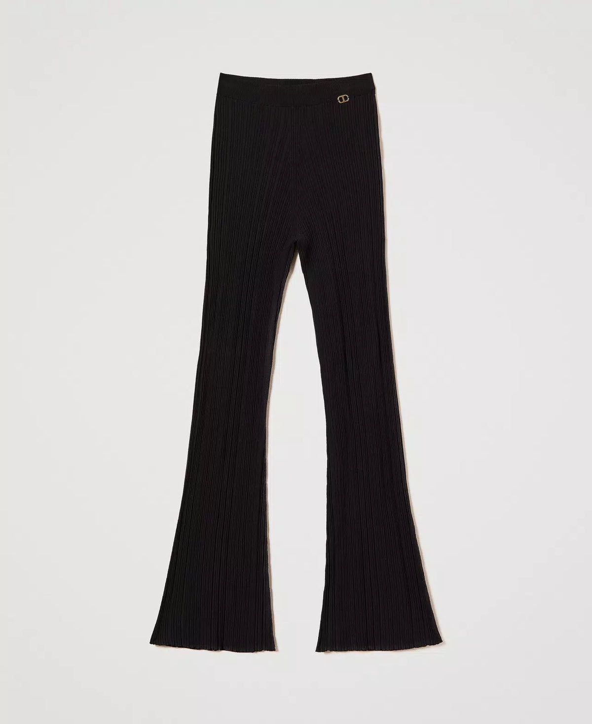 Twinset Ribbed Knit Flared Trousers