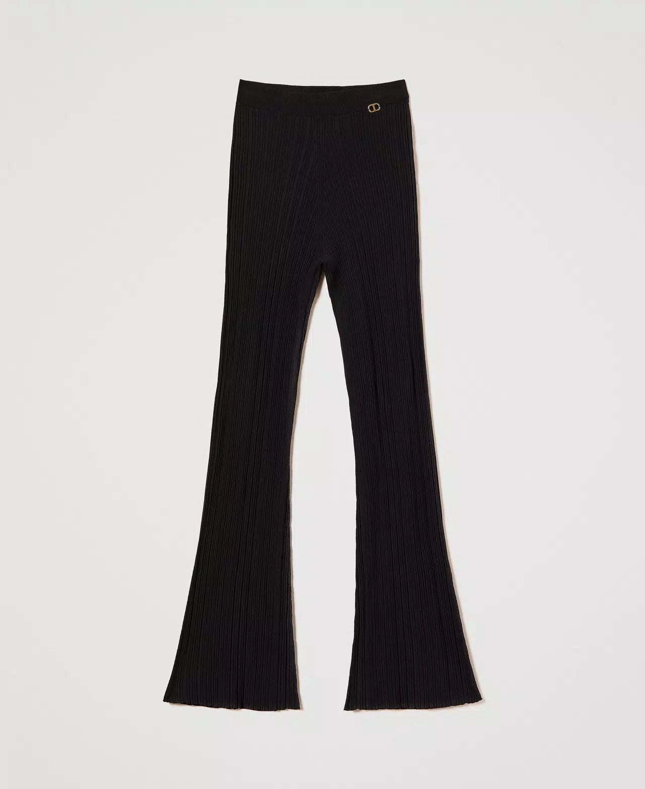 Twinset Ribbed Knit Flared Trousers