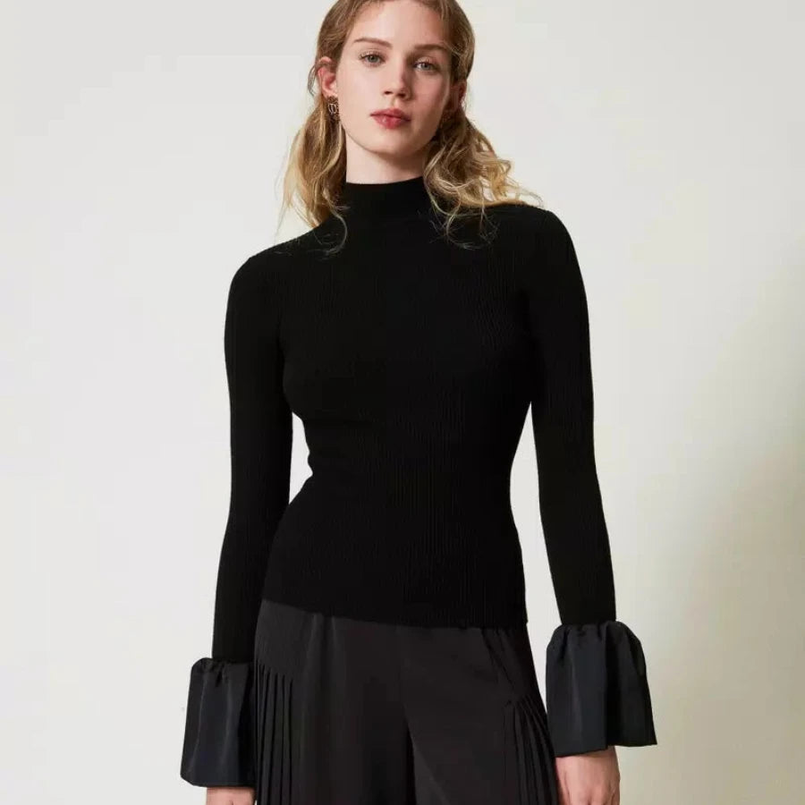 Twinset Jumper With Satin Ruffles