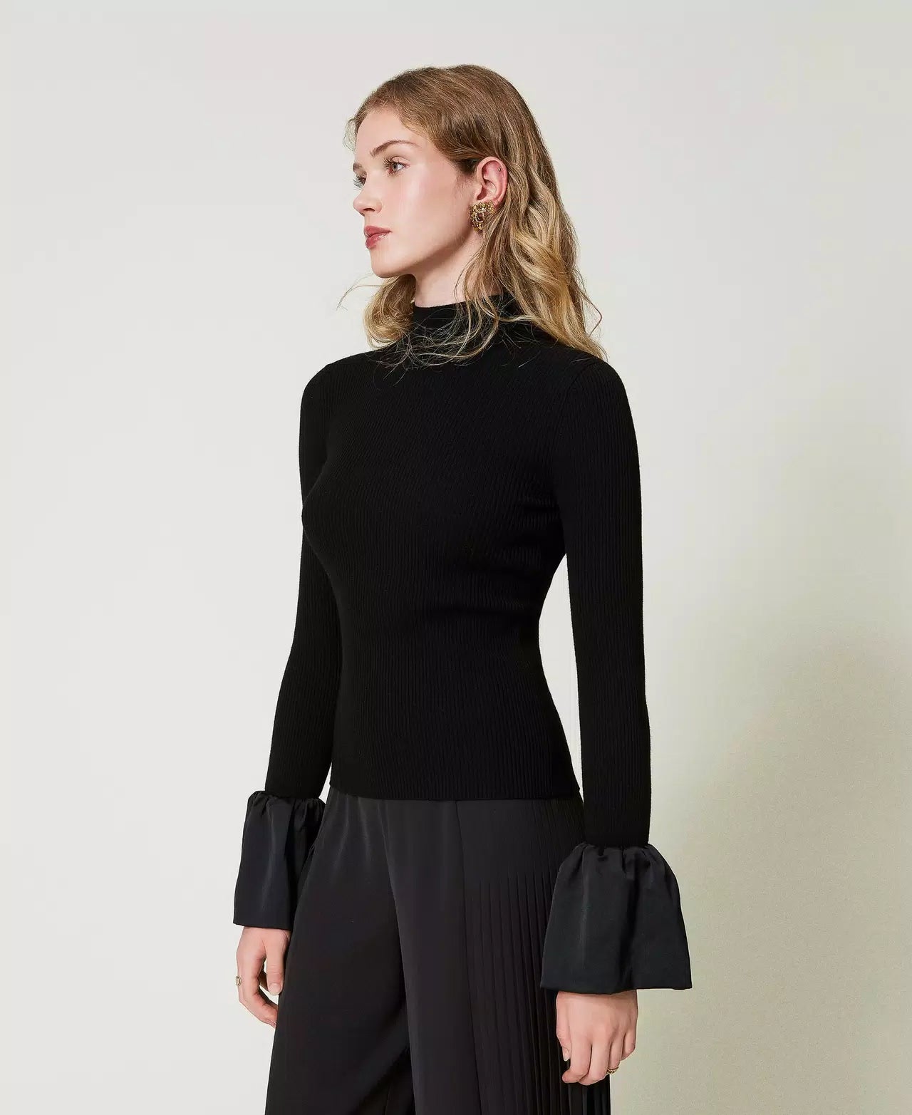 Twinset Jumper With Satin Ruffle