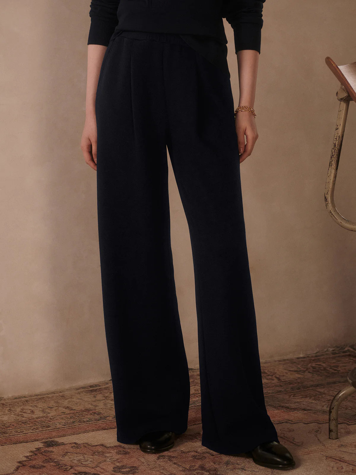 Varley Extra Wide Leg Pant 29.5 Navy