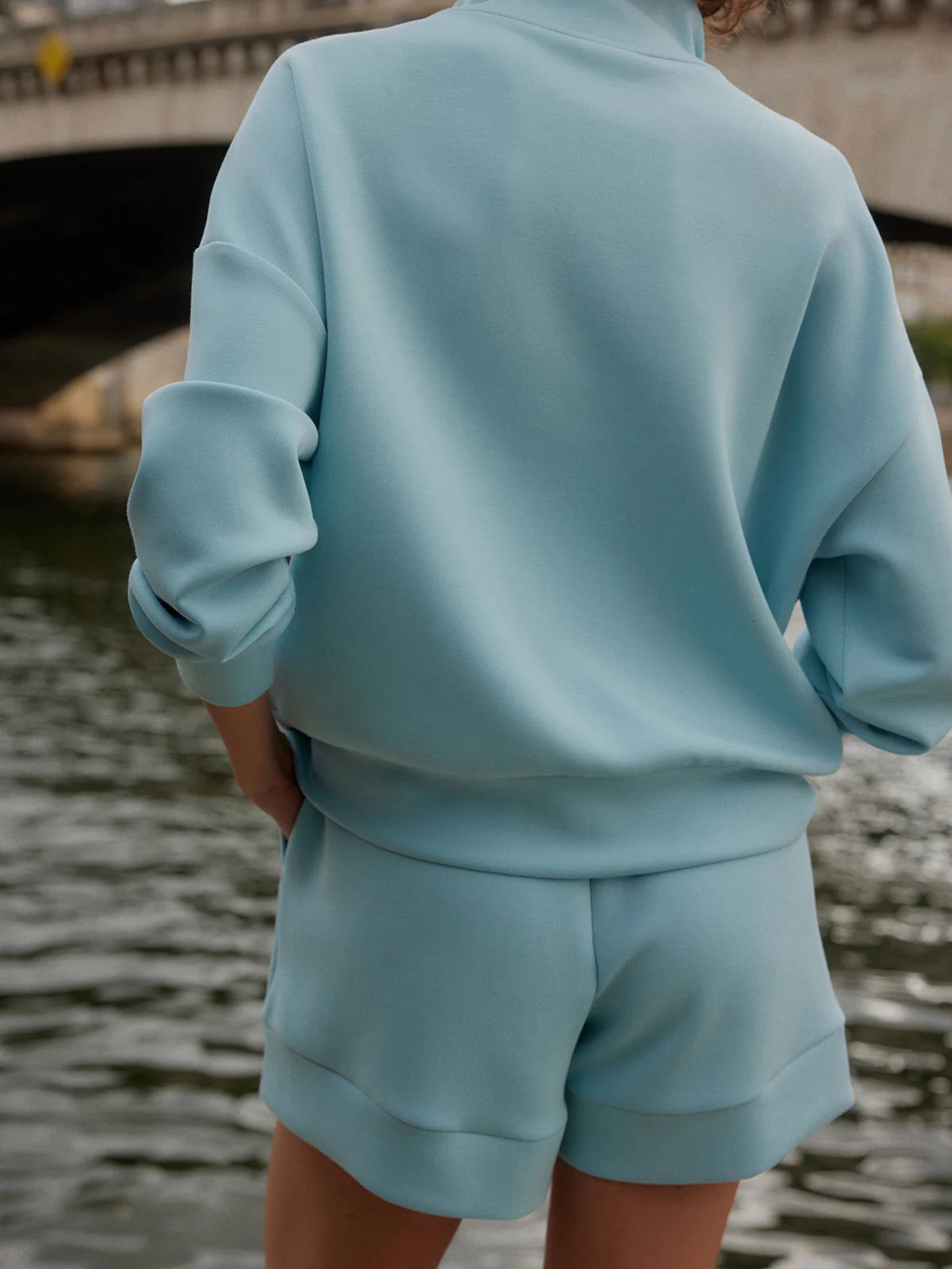 Hawley Half Zip Porcelain Blue