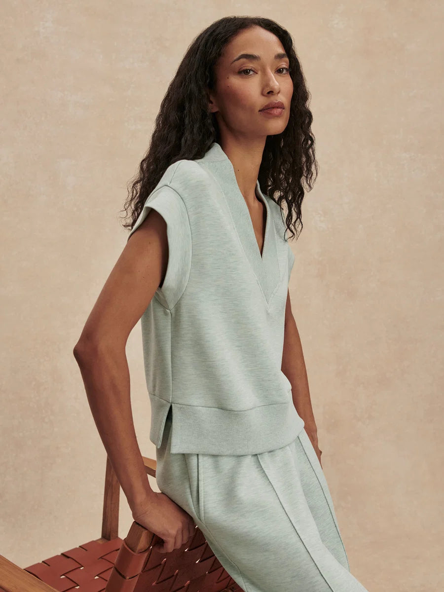 Varley Gracee V Neck Tank Mint Green Marl