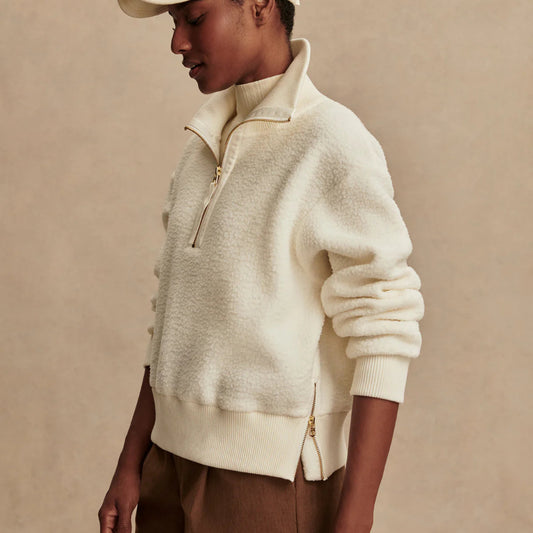 Varley Roselle half zip egret