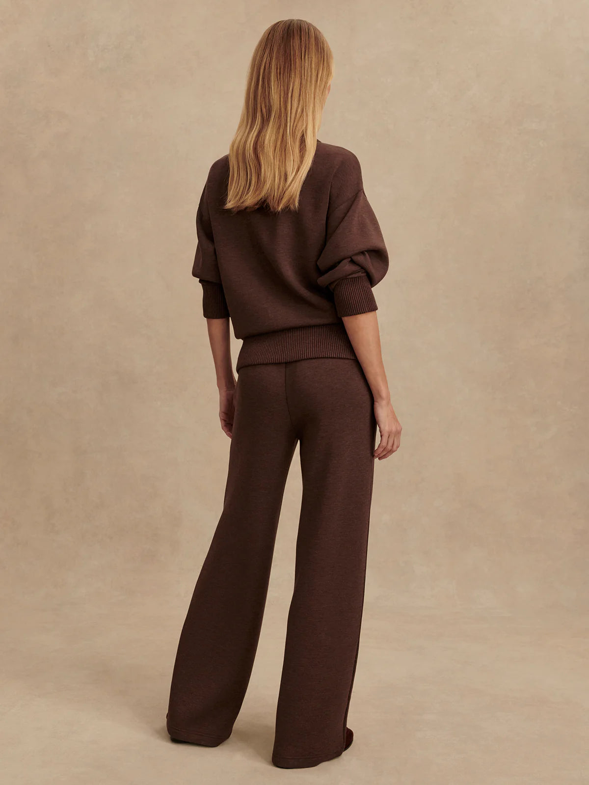 Varley Wide Leg Pant 30 in Coffee Bean Marl