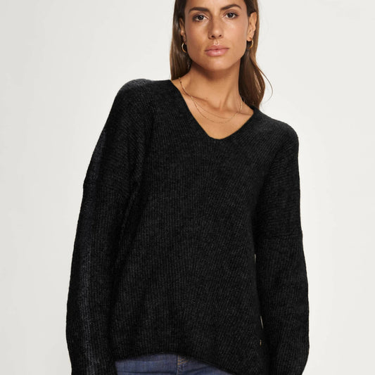 Mos Mosh Thora V Neck Black