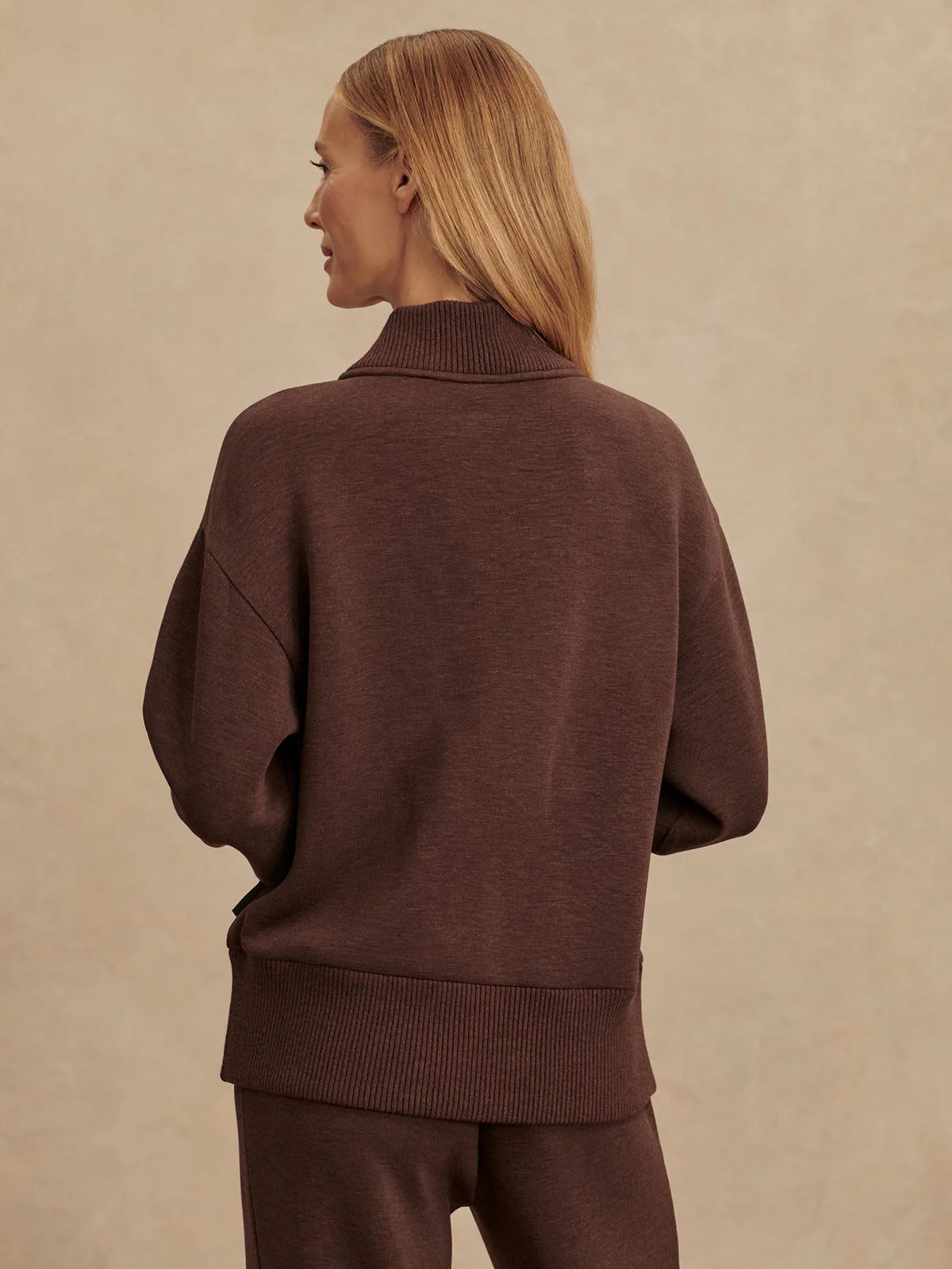 Sally Half Zip Sweat Coffee Bean