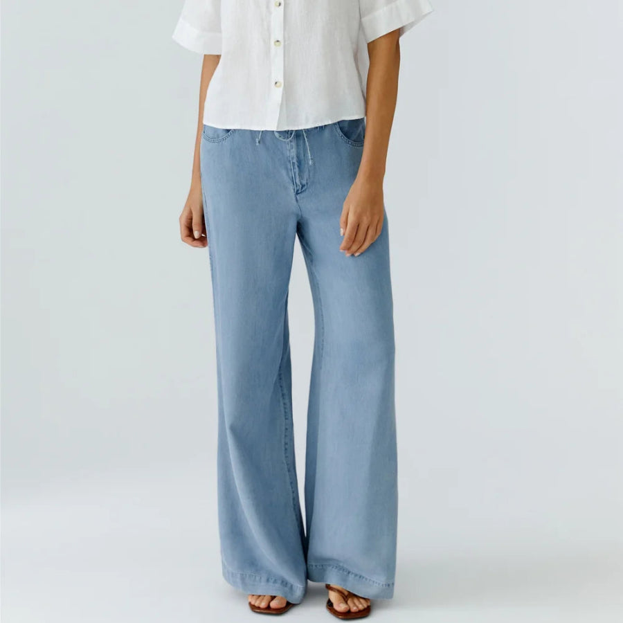 oui lyocell denim trousres