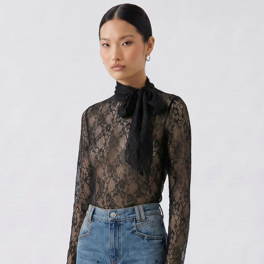 Oui stretch lace top 